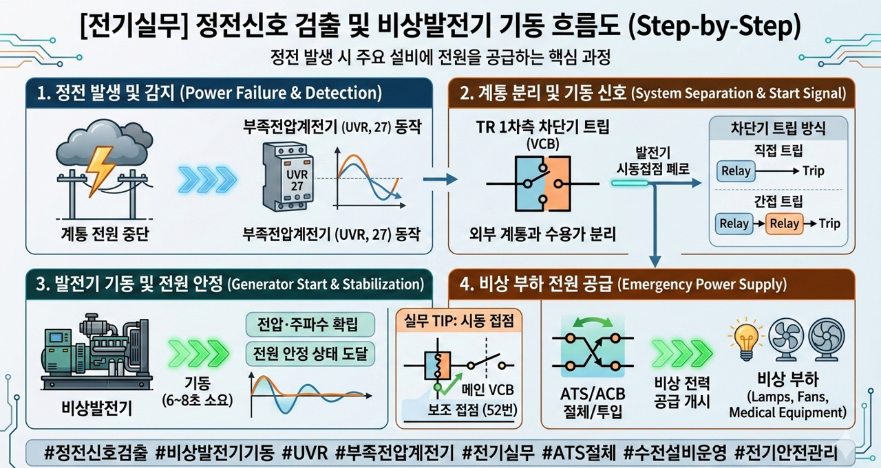비상발전기 및 수전설비 계통도
